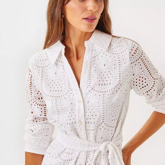 Lilly Pulitzer Eira Midi Shirt dress in Resort White - Picture 4 of 12